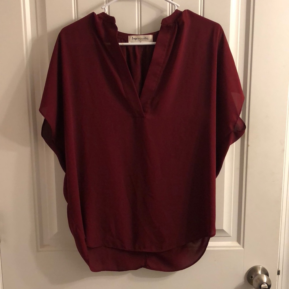 Burgundy dress top
